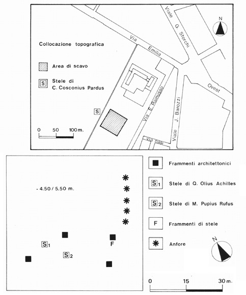 Planimetria degli scavi di via Rainusso 70-100 (Palazzo Europa)