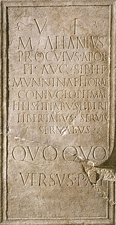 Stele di M. Aelanius Proculus